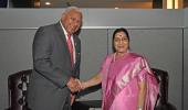Fijian Prime Minister Hon. Voreqe Bainimarama met India’s Minister for External Affairs, Hon. Sushma Swaraj for a bilateral meeting.