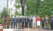 Fijian Prime Minister Hon. Voreqe Bainimarama with senior military officials during the wreath laying ceremony.