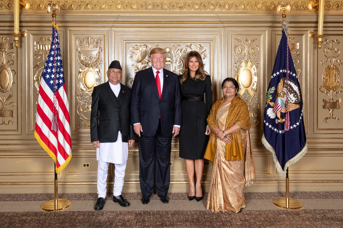 The Prime Minister With The President Of The United States With Spouses Nepal
