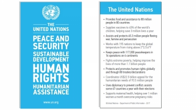 2017 edition of the un card un action in a wallet sized format human rights flyers united nations